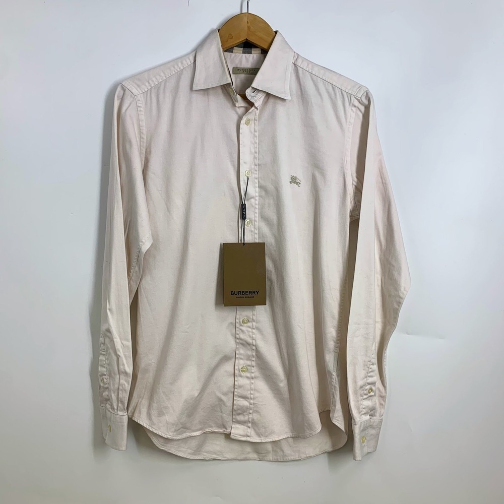 Burberry Men's Sherwood Checkered Nova Cotton Stretch Button Down Shirt SZ S NWT